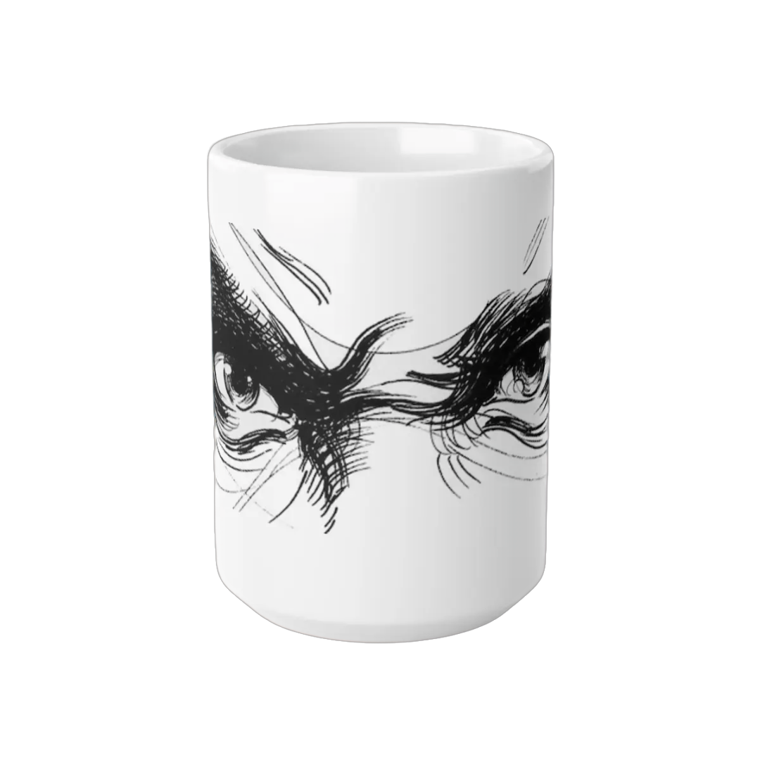 Coffee Mug with an Angry pair of Eyes