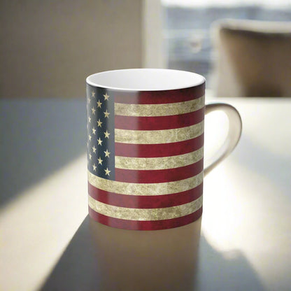 Caneca com bandeira americana patriótica - Caneca com transformação de cores